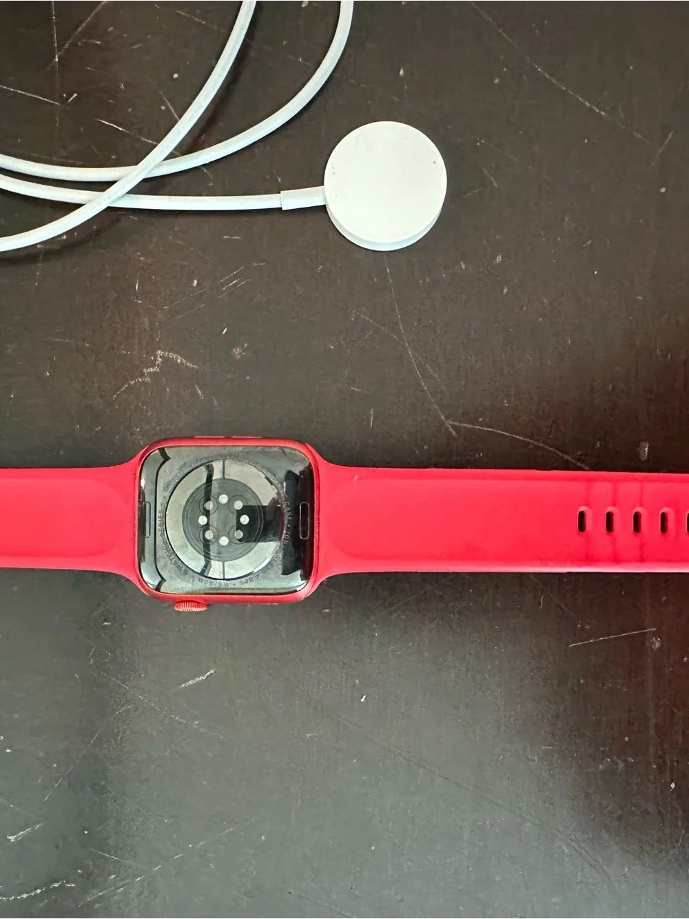 Red Smartwatch with Silicone Band - Compatible Fitness Watch